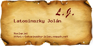Latosinszky Jolán névjegykártya