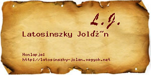 Latosinszky Jolán névjegykártya