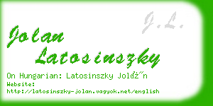 jolan latosinszky business card